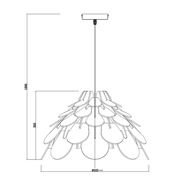 Drewniana lamp BURGO wisząca śr 50cm