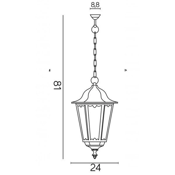 Lampa wisząca zewnętrzna Retro Classic K 1018/1/D | czarny