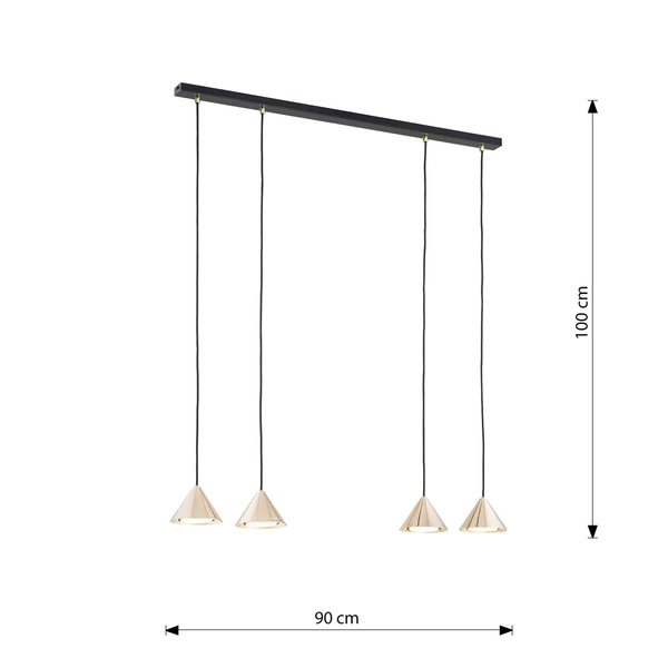 Lampa wisząca Emibig ELIT 4 BL GOLD 1329/4