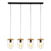 Netuno Lampa Wisząca 4xE27 Max.60W Czarny/Dąb Olejowany 184159404