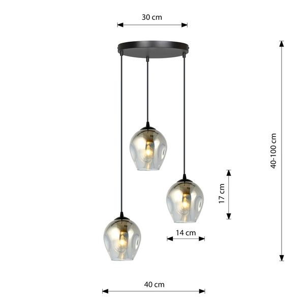 Lampa wisząca Emibig ISTAR 3 BL PREMIUM GRAFIT 680/3PREM