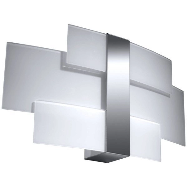 Kinkiet Sollux CELIA, Stal, Chrom, Szkło, Białe, G9 2x40W,  SL.0350