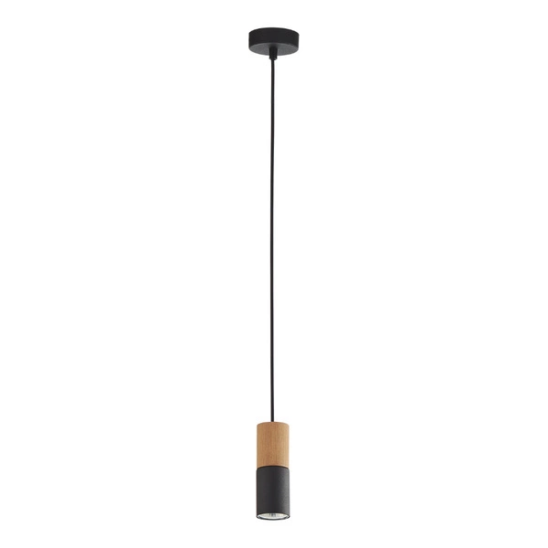 Nowoczesna lampa wisząca ELIT WOOD BLACK GU10 50W | czarny drewno 6309