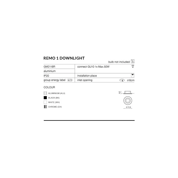 REMO 1 DOWNLIGHT CHROME