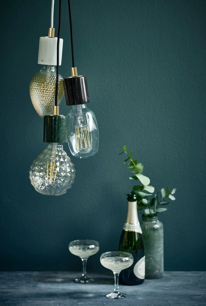 Lampa wisząca SIV E27 60W Marmur | Czarny