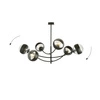 Lampa sufitowa Emibig HUNTER 6 Czarny/STRIPE 1101/6