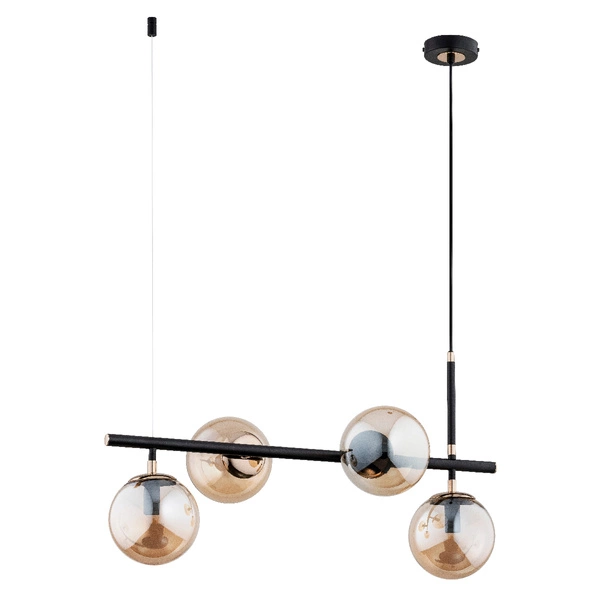 Lampa wisząca ALFA FIORE CZARNA 4xE14 32cm | 63039