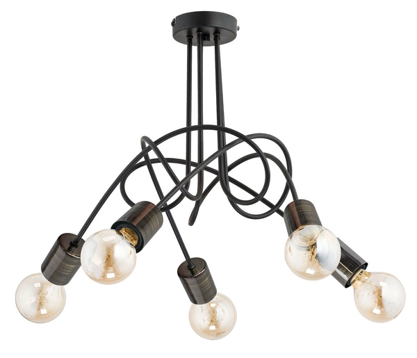 Lampa sufitowa ALFA TANGO 58 NEW CZARNA 5xE27 56cm | 26045