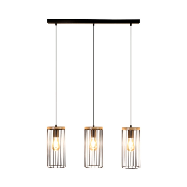 Timeo Lampa Wisząca 3xE27 Max.60W Czarny/Dąb Olejowany/Czarny 19619304