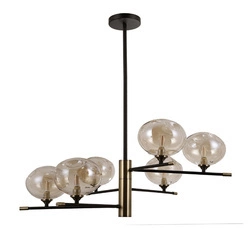 Lampa wisząca Mesta śr. 72cm 6xG9 | czarny/brąz