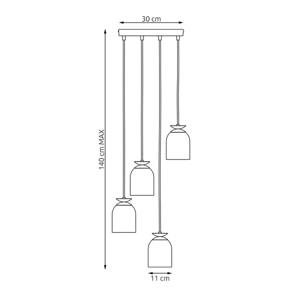 Lampa wisząca Emibig TARGET 4 PREM WH 1401/4PREM