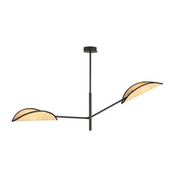 Lampa sufitowa Emibig VENE 2 Czarny/RATTAN 1160/2