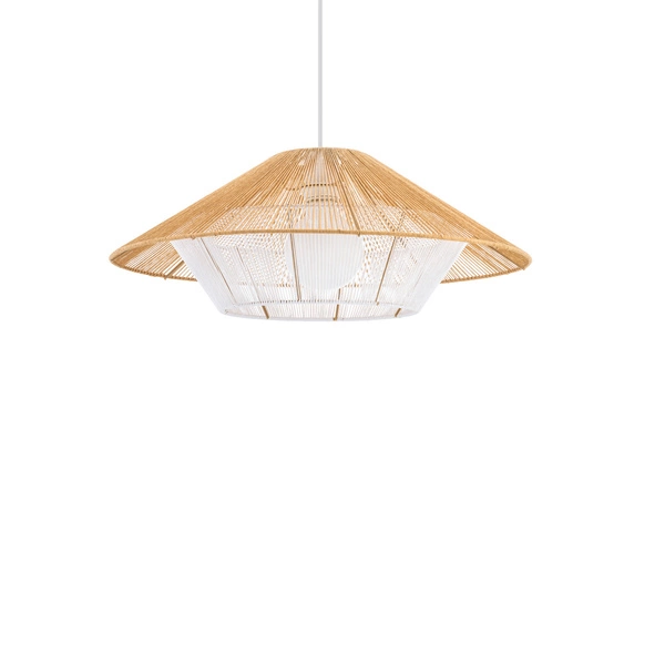 Lampa wisząca JAPANDI S szer. 50cm E27 | naturalne drewno/biały 11156