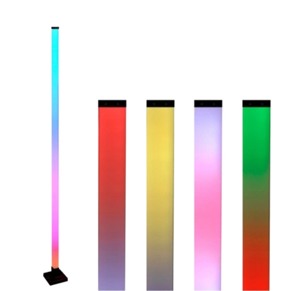 Muzyczna lampa stojąca RGB TUYA 10W 5V DIMM + Pilot wys.150 cm | Czarny