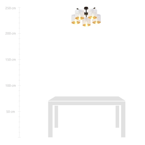 Lampa sufitowa Emibig JORDAN 5 Biały/GOLD 1145/5