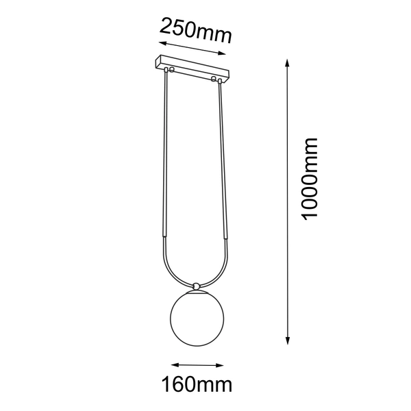 Lampa wisząca Balos - Mosiądz polerowany-czarna 8162 Antigo