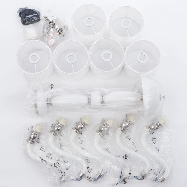 Żyrandol klasyczny NEWPORT VI stal i szkło | biały 8156