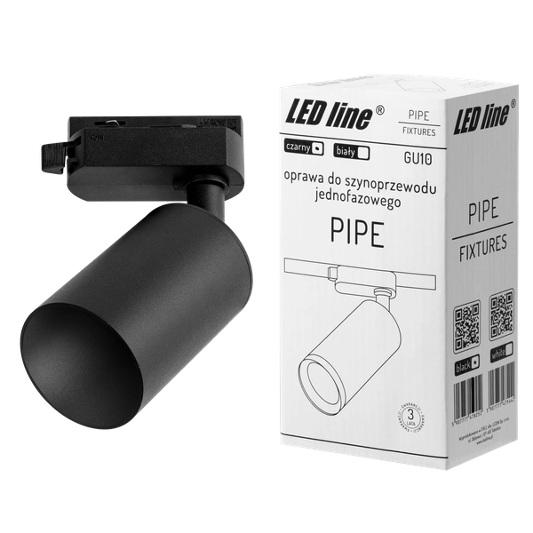 Reflektor spot szynoprzewodu 1F PIPE 1xGU10 | czarny