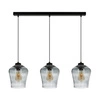 Lampa wisząca Juba 3xE27 Max.60W Czarny metal/Czarny kabel PCV/Dymone szkło 5500062