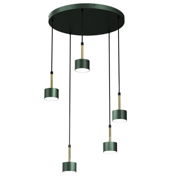 Lampa wisząca ARENA, MLP7769, zielony/złoty, 5x11W GX53