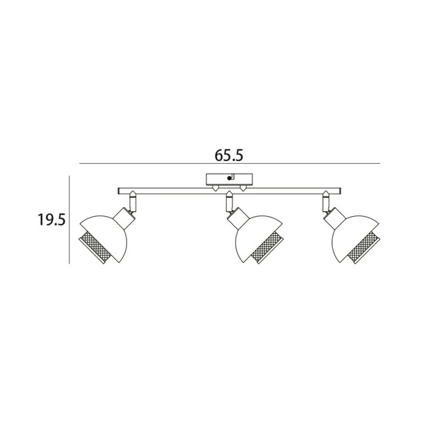Lampa sufitowa Savio 65,5cm 3xE14 | czarny/złoty