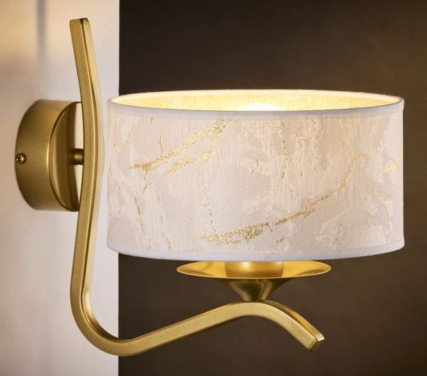 Klasyczny Kinkiet KASZMIR wys. 23cm 1xE27 15W IP20 | złoty połysk