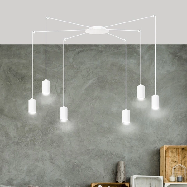 Lampa wisząca Emibig TRAKER 6 WH/Biały 525/6