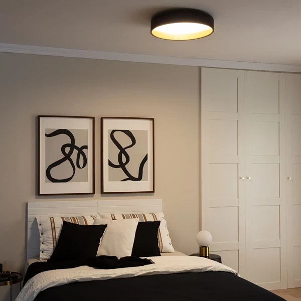 Plafon LED 21W Okrągły Czarno Złoty 45cm 3 Barwy Świecenia CCT Abruzzo Roma