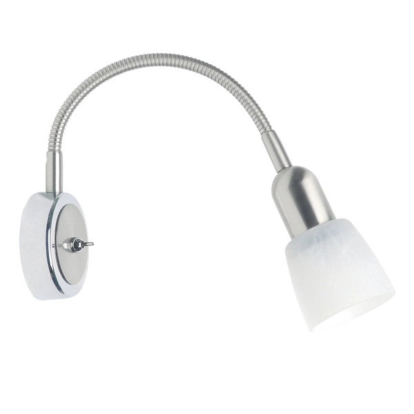 Lampa ścienna Brilliant Sofia 1x40W E14 Chrom Satynowany/Biały Metal/Szkło