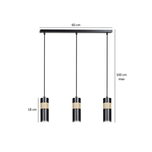 Lampa wisząca Emibig AKARI 3 Czarny 732/3