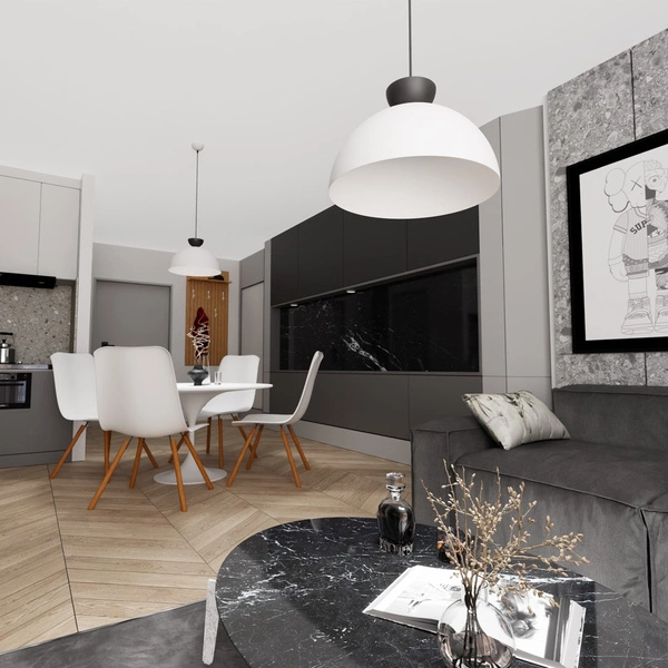 Lampa wisząca Emibig LUNARO 1L BL Biały/Czarny 1475/1L