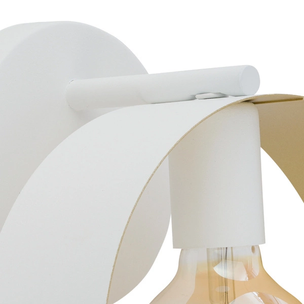 Nowoczesny kinkiet do biura i domu HAPPY E27 60W szer. 25cm | biały złoty