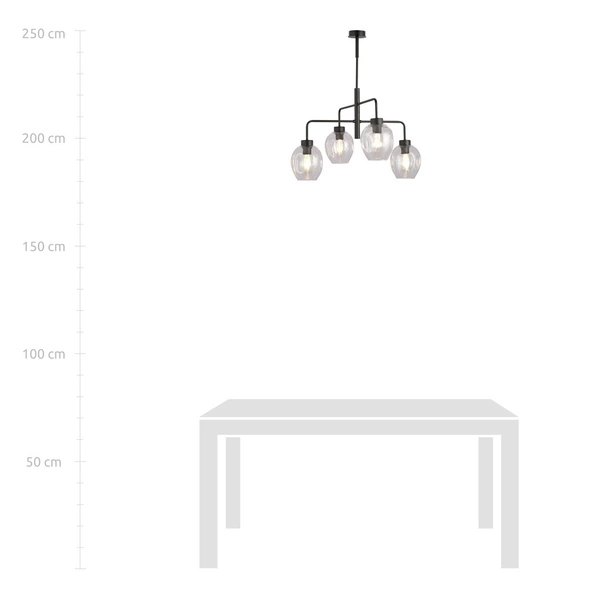 Lampa sufitowa Emibig LUKKA 4 Czarny/TRANSPARENT 1164/4
