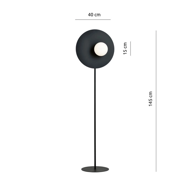 Lampa podłogowa Emibig OSLO LP Czarny/OPAL 1187/LP