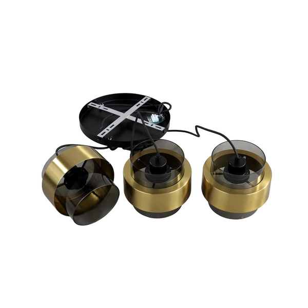 Lampa wisząca Miele 3, czarny/dymiony/złoty, 3x40W E27