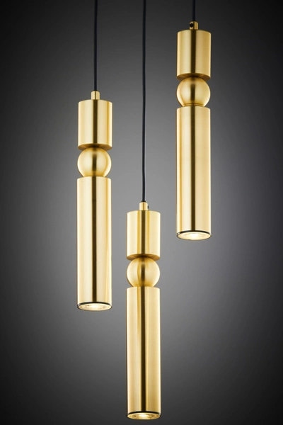 Nowoczesna Lampa wisząca ALAS wys. 35-136cm 3xG10 14W IP20 | Złoty