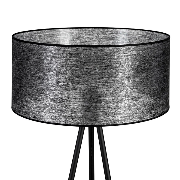 Lampa podłogowa Nevoa 1xE27 maks. 40W Czarny metal/czarny kabel PCV/czarny klosz z tkaniny 151920104