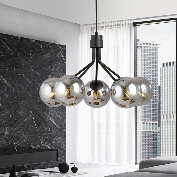 Lampa wisząca Emibig NOVA 5 Czarny/GRAFIT 1140/5