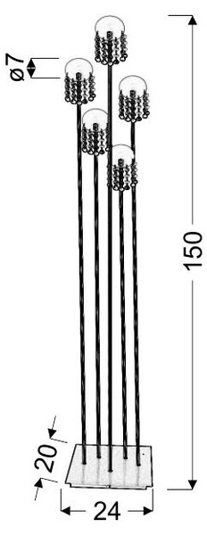Lampa podłogowa LUXOR 54-02818 nikiel mat 5x20W G4 (żarówki w komplecie)