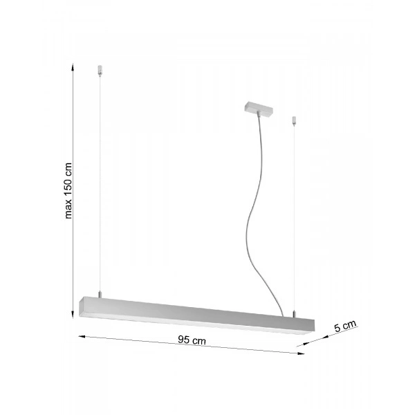 Lampa wisząca PINNE 950 ALUMINIUM 31W barwa ciepła 3000K TH.049