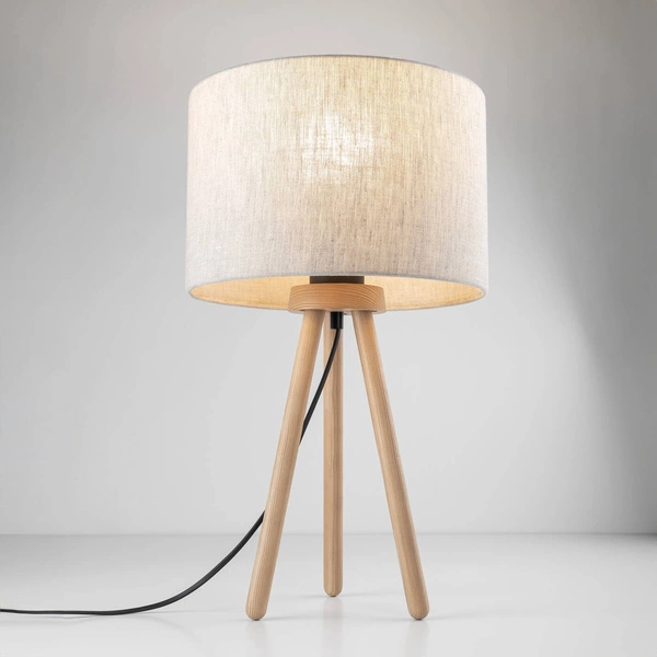 Minimalistyczna lampka nocna buk TOKYO E27 60W wys. 52cm | len 5291