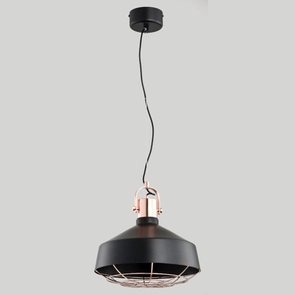 Nowoczesna lampa ARNOO czarna/miedź śr. 33cm
