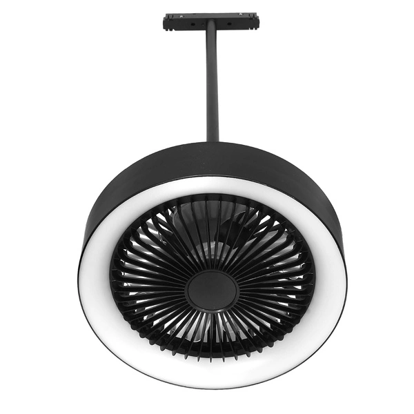 Lampa LED ring wiatrak do szyn magnetycznych na wysięgniku 12W 48V 4000K DIMM + Pilot | Czarny