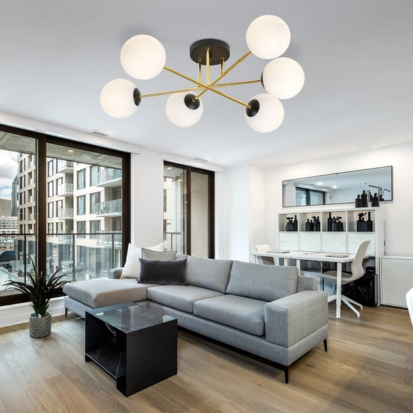 Lampa sufitowa Emibig MAGNUM 6 BL OPAL 1233/6