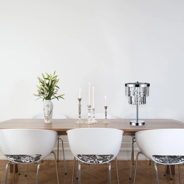 Lampa stołowa VETRO, chrom/transparentny, 1x60W E14