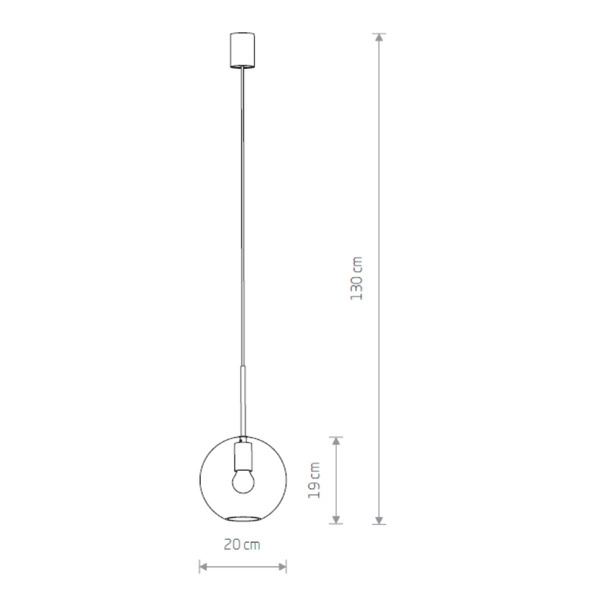 Lampa wisząca SPHERE M śr. 20cm E27 | czarny 7848