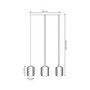 Lampa wisząca Emibig VERDI 3 BL OPAL 1435/3