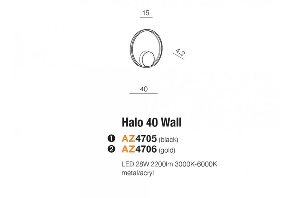 Azzardo HALO 40 WALL GO 4706
