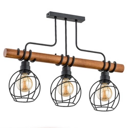 Lampa sufitowa ALFA FIBIA DRATO DREWNIANA 3xE27 15cm | 62008