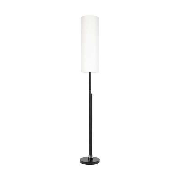 Lampa podłogowa Eleganta w zestawie Zintegrowana dioda LED 1800lm+500lm 3000K 22W Czarny matowy metal/czarny kabel z tkaniny/biały klosz z tkaniny 15921104